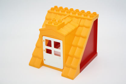 Duplo - großes Dach/Schrägdach m. Stützen - gelb/rot - große Teile