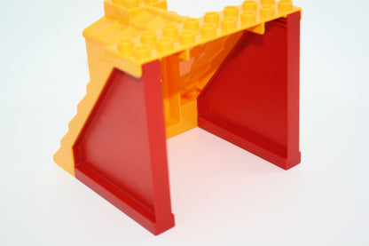 Duplo - großes Dach/Schrägdach m. Stützen - gelb/rot - große Teile