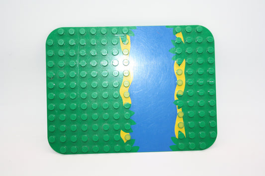 Duplo - 12x16 Grundplatte mit Fluss - grün - Bauplatten - Grundplatten