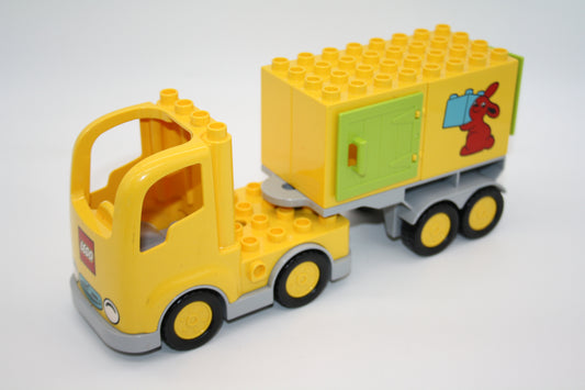 Duplo - großer Sattelschlepper m. Auflieger - gelb/hellblau - Baustelle - LKW/Lastwagen - Fahrzeuge