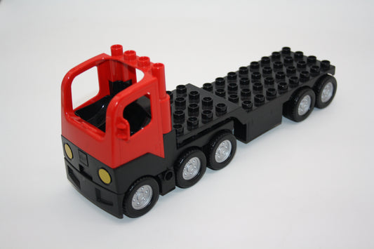Duplo - LKW m. Auflieger - schwarz/rot - Baustelle - LKW/Lastwagen - Fahrzeuge