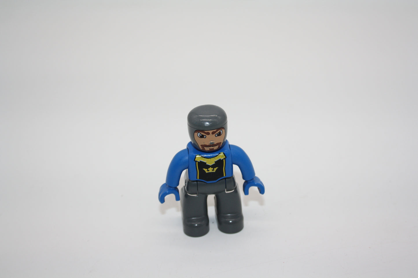Duplo - Ritter - grau/blaues Oberteil m. Krone - Mann - Figur
