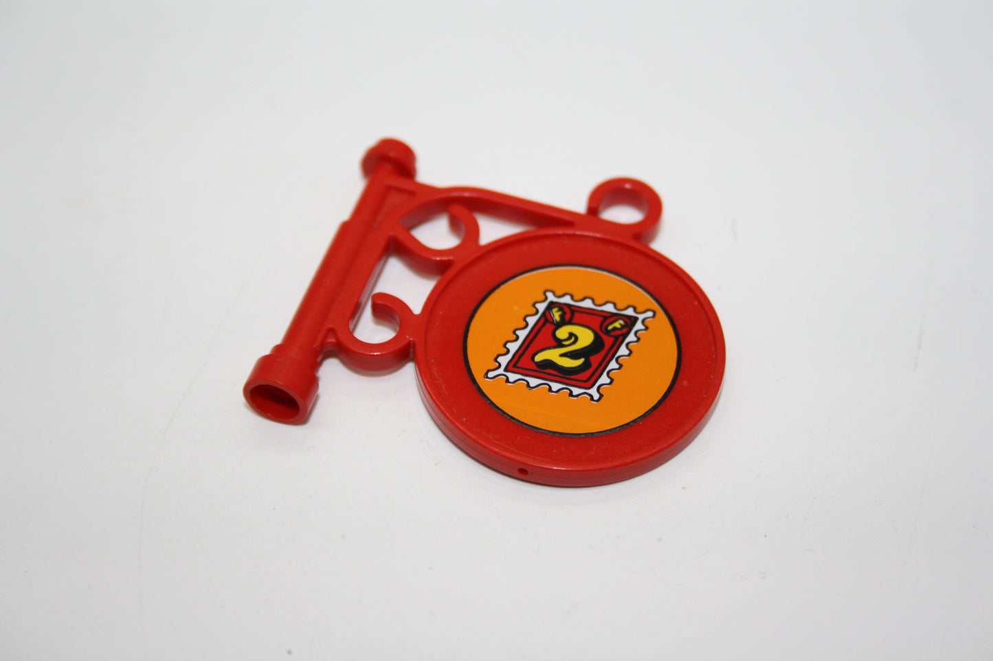 LEGO® Fabuland - Schild mit Horn & Briefmarke (Post) - x222pb03 - rot